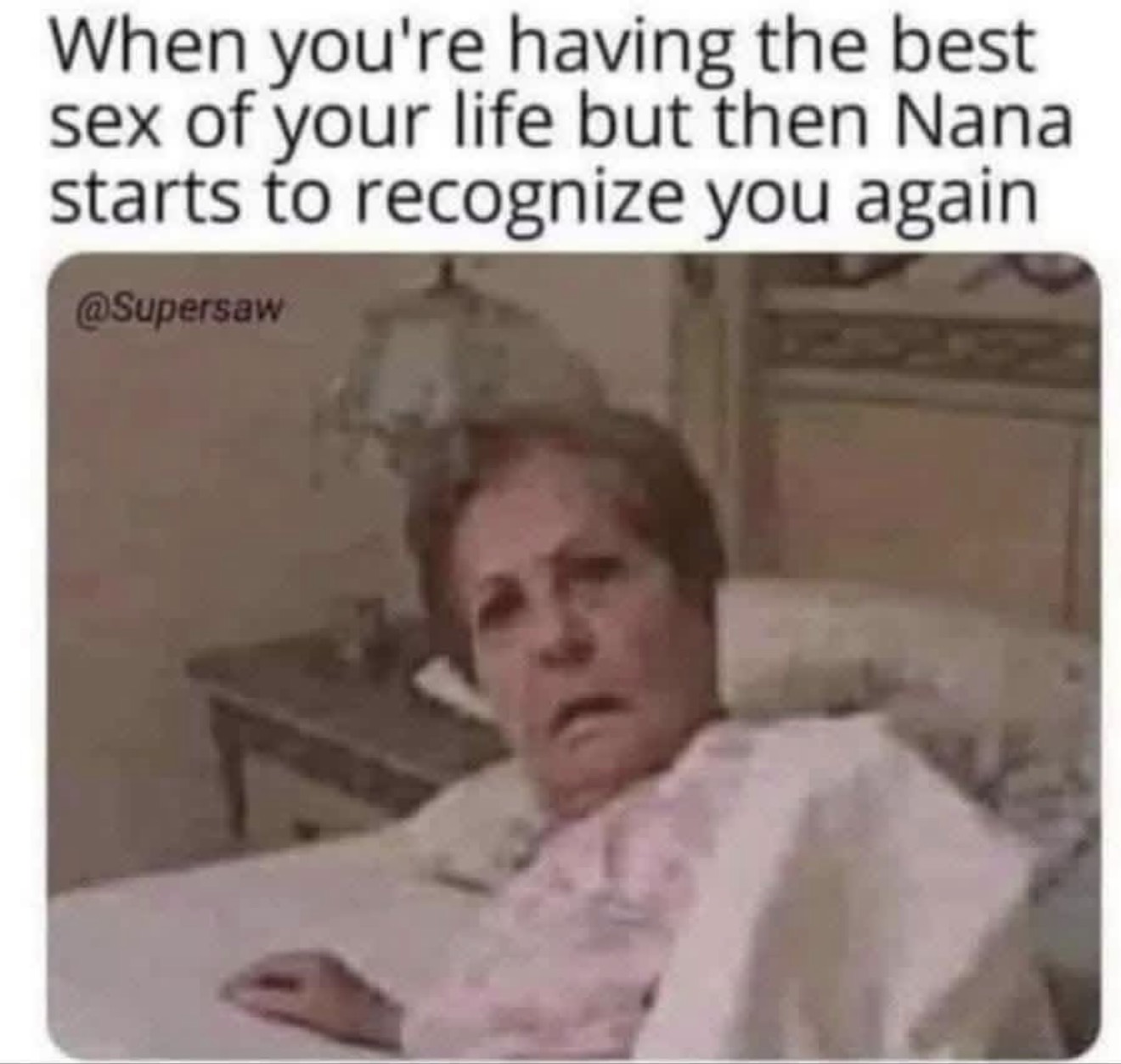 Chaotic Meh meme titled “Nana Recognizes You.”