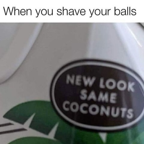 Chaotic Meh meme titled “New Look Same Coconuts.”