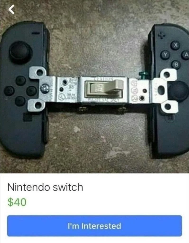 Chaotic Meh meme titled “Nintendo Switch.”