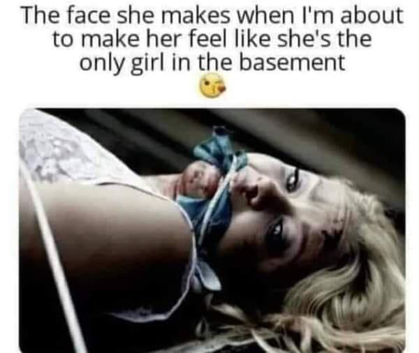 Chaotic Meh meme titled “Only Girl in the Basement.”