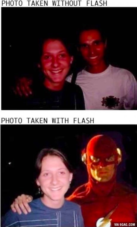 Chaotic Meh meme titled “Photo With Flash The Flash.”