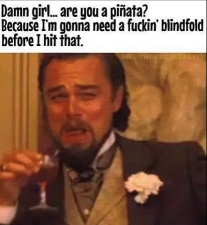 Chaotic Meh meme titled “Pinata Blindfold.”
