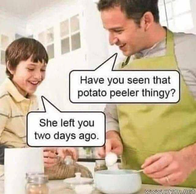 Chaotic Meh meme titled “Potato Peeler Thing.”
