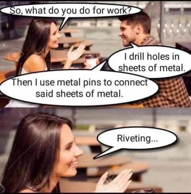 Chaotic Meh meme titled “Riveting.”
