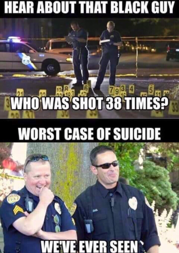 Chaotic Meh meme titled “Shot 38 Times Suicide.”