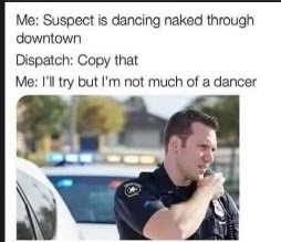 Chaotic Meh meme titled “Suspect Dancing Naked.”