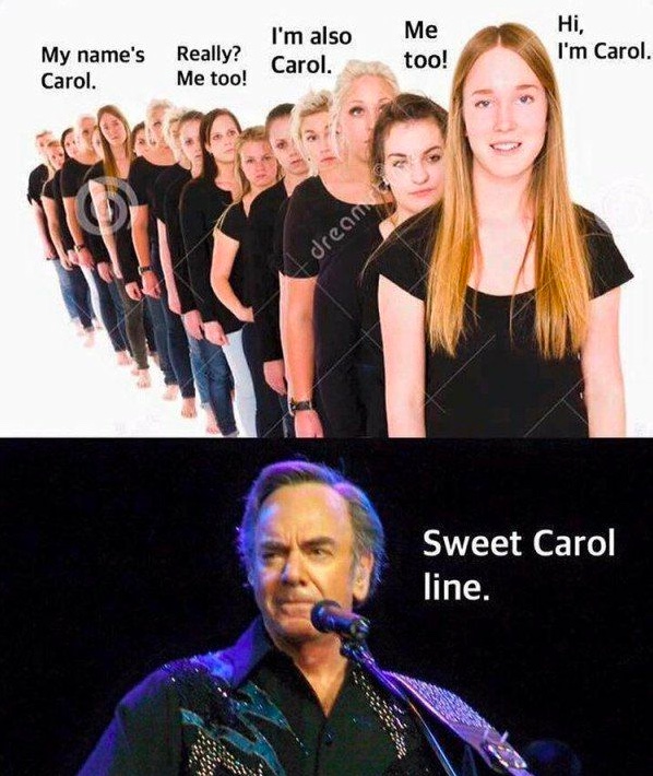 Chaotic Meh meme titled “Sweet Carol Line.”