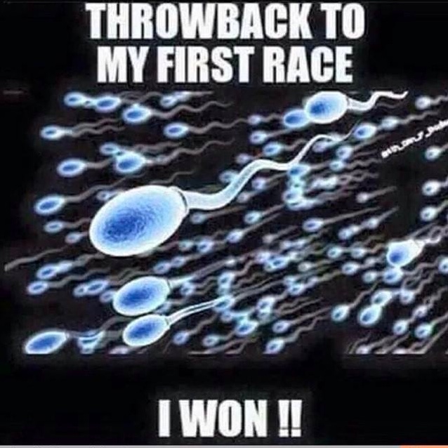 Chaotic Meh meme titled “Throwback to My First Race.”