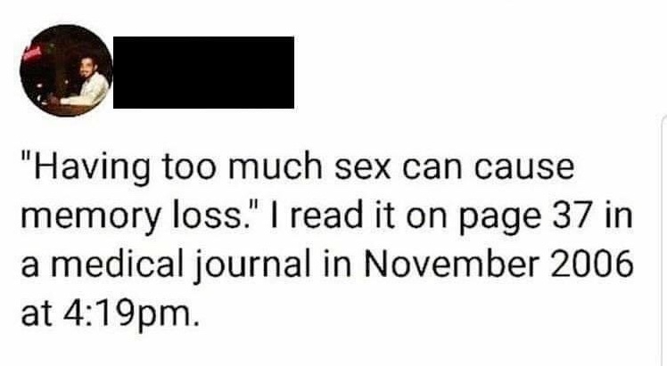 Chaotic Meh meme titled “Too Much Sex Memory Loss.”