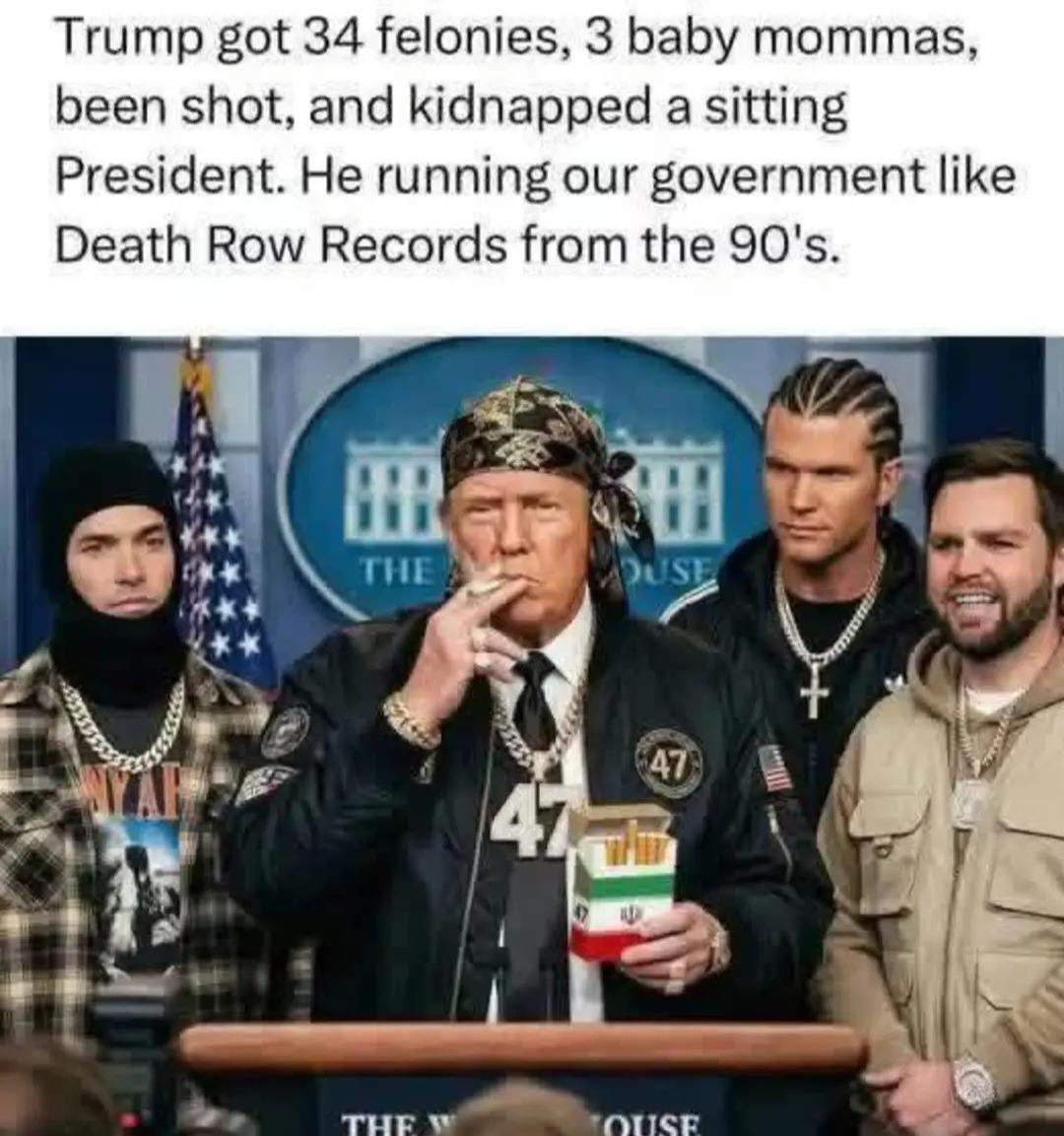 Chaotic Meh meme titled “Running Government Like Death Row Records.”