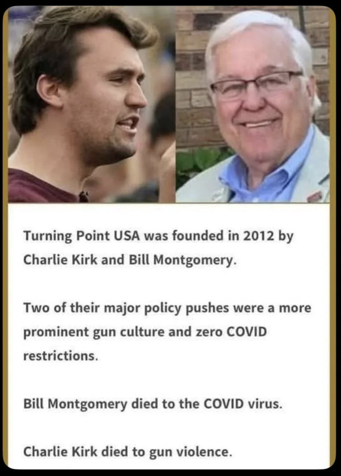 Chaotic Meh meme titled “Turning Point USA Irony.”