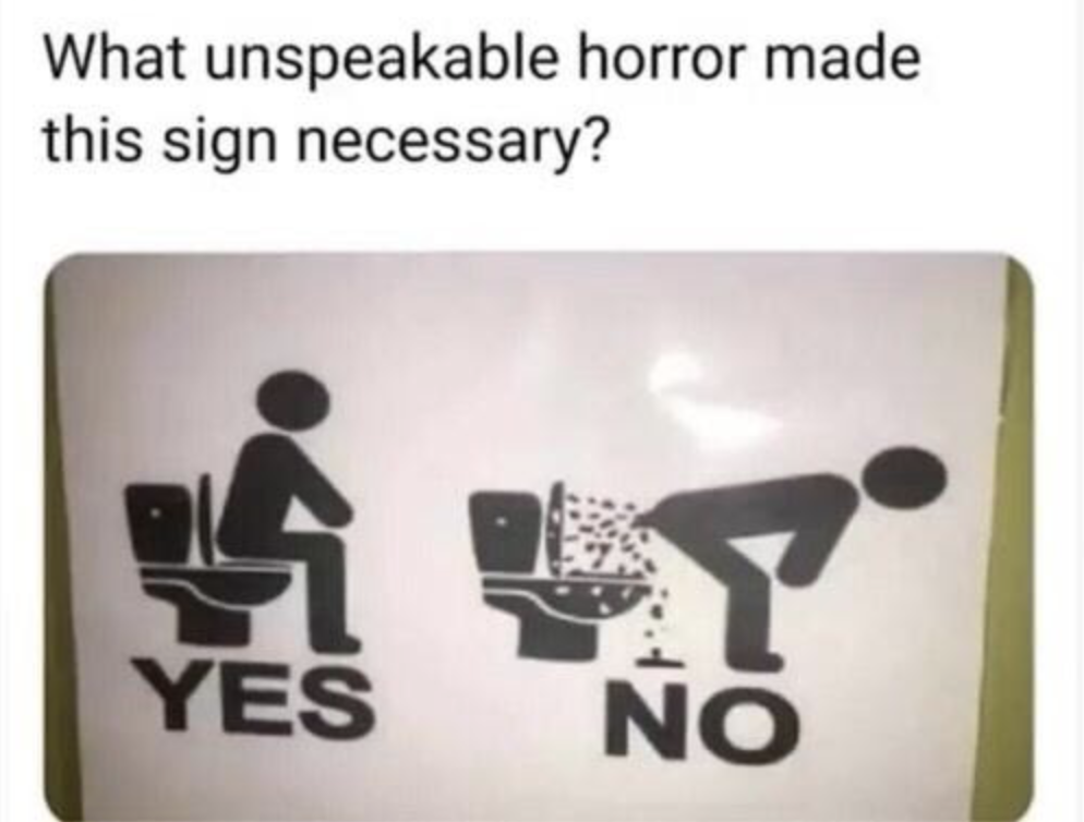Chaotic Meh meme titled “Unspeakable Horror Sign.”