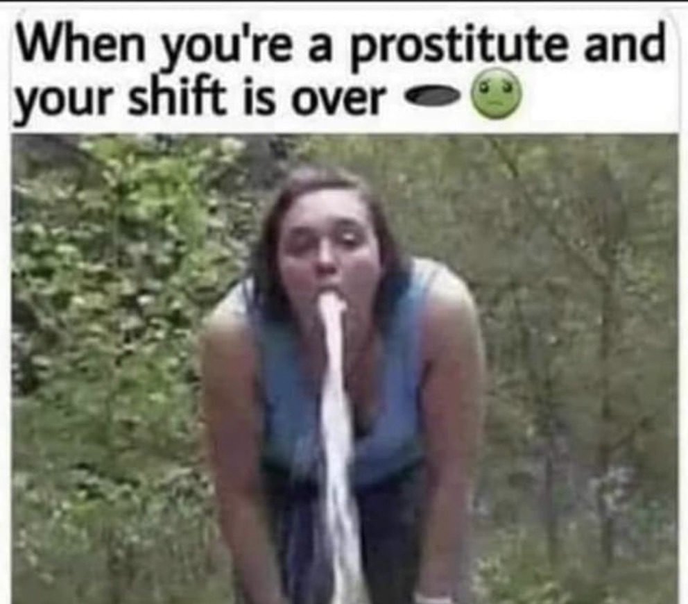 Chaotic Meh meme titled “When You’re a Prostitute and Your Shift Is Over.”