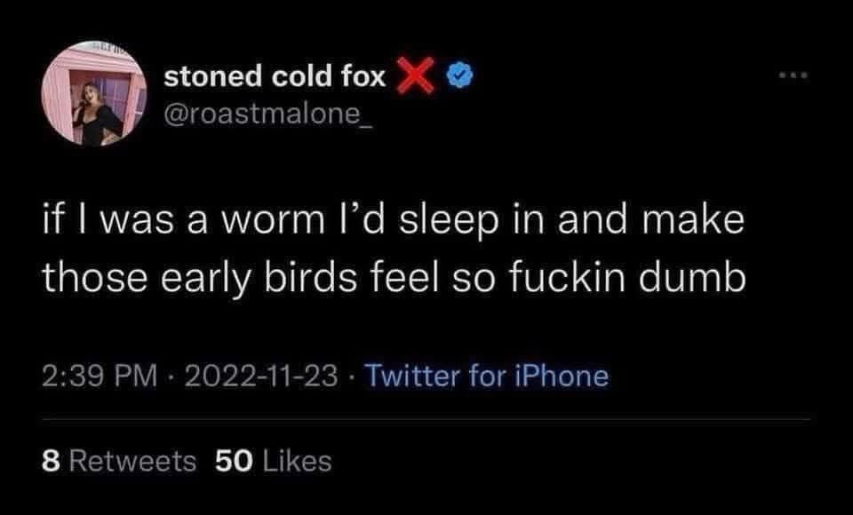 Chaotic Meh meme titled “Worm Early Birds.”