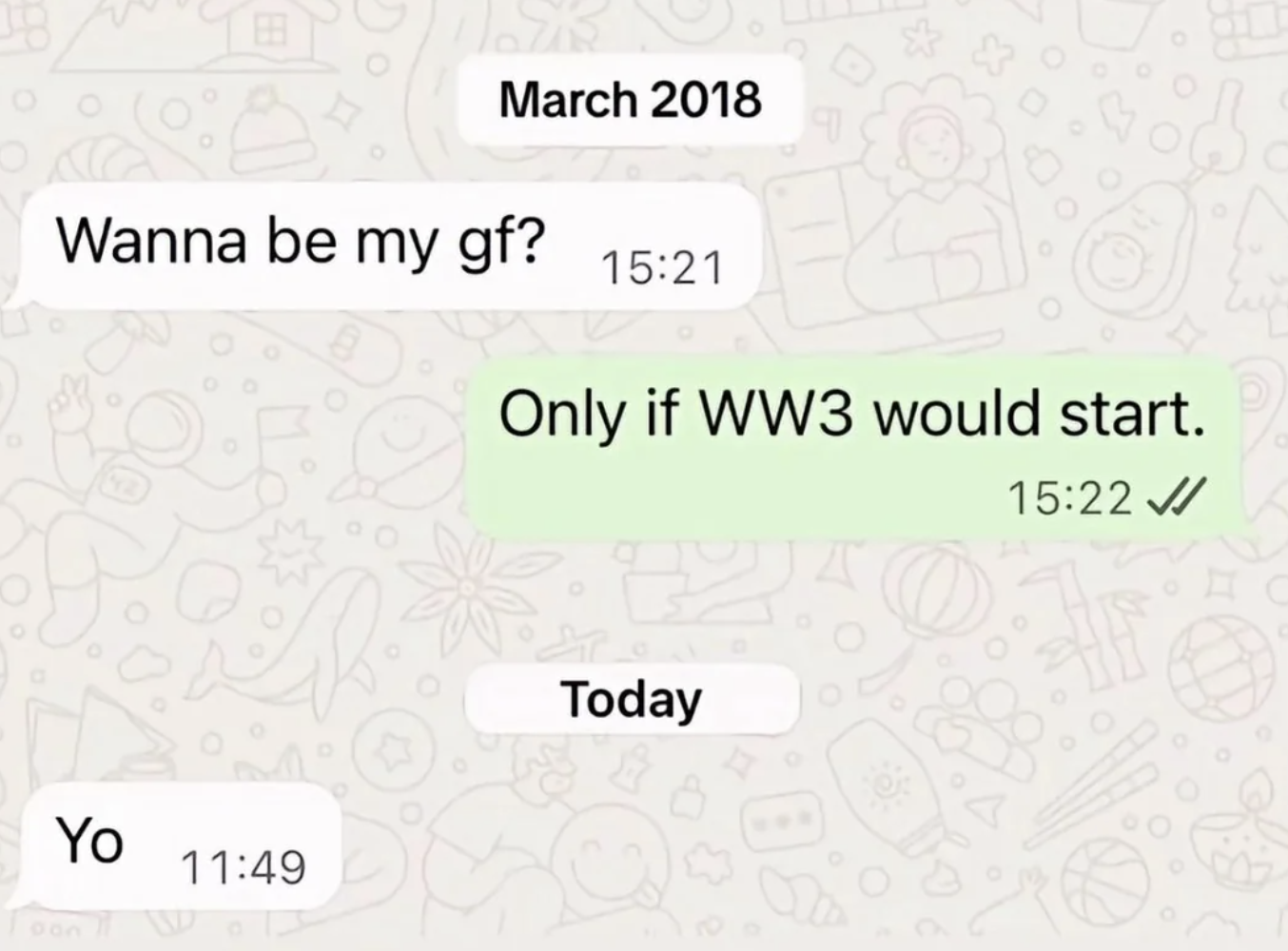 Chaotic Meh meme titled “Only If WW3 Would Start.”