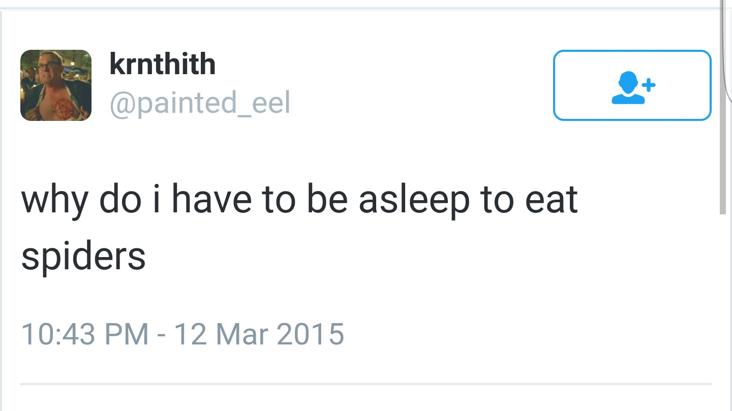 Chaotic Meh meme titled “Asleep Eat Spiders.”