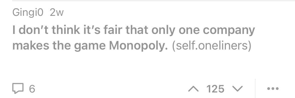 Chaotic Meh meme titled “Monopoly One Company.”