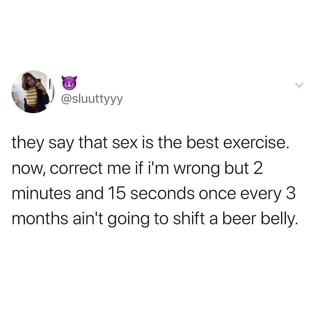 Chaotic Meh meme titled “Sex Best Exercise.”
