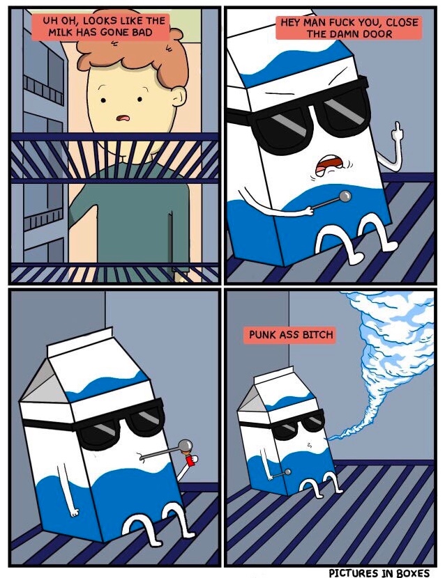 Chaotic Meh meme titled “Looks Like the Milk Has Gone Bad.”