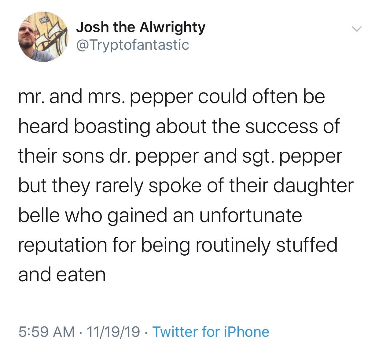 Chaotic Meh meme titled “Mr. and Mrs. Pepper.”