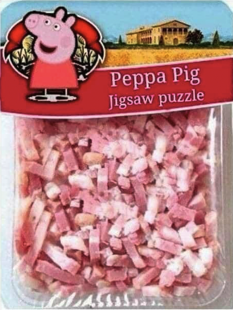 Chaotic Meh meme titled “Peppa Pig Jigsaw Puzzle.”