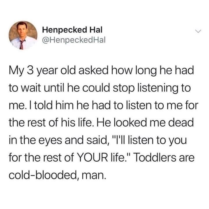 Chaotic Meh meme titled “Toddlers Are Cold-Blooded.”