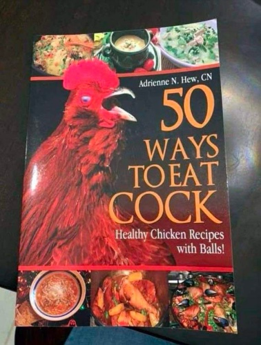 Chaotic Meh meme titled “50 Ways To Eat Cock.”
