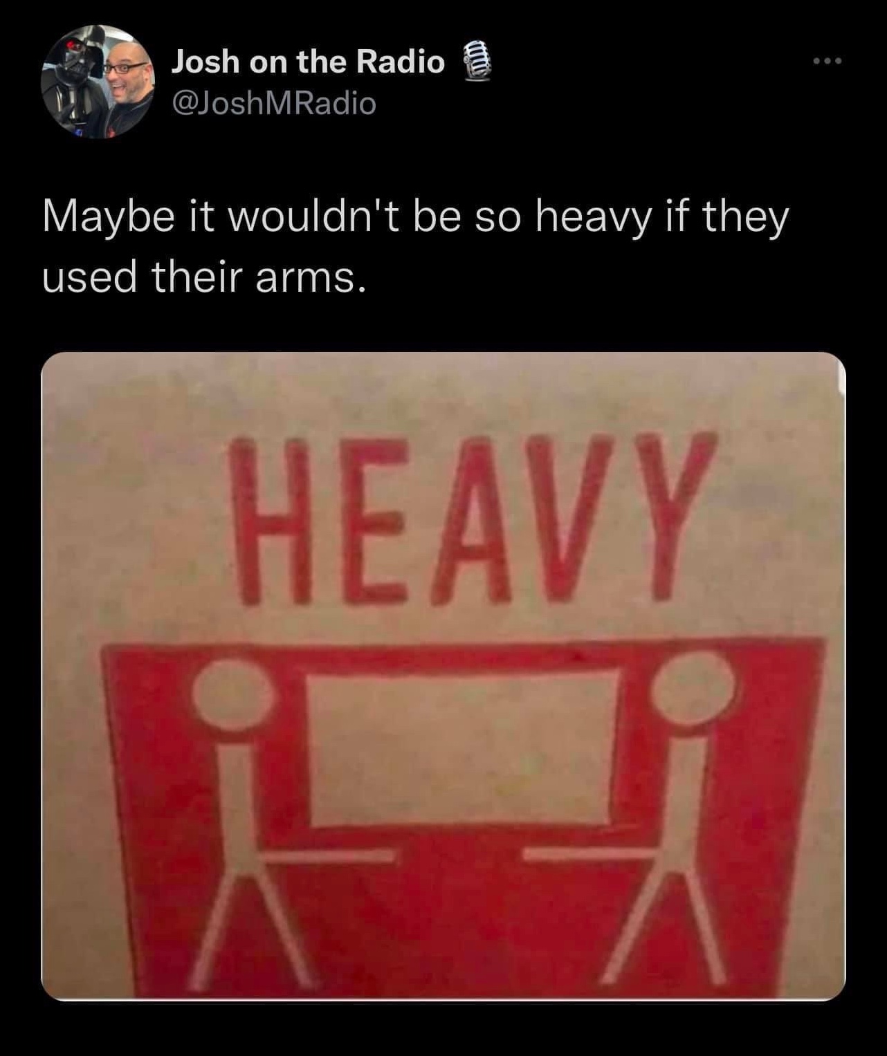 Chaotic Meh meme titled “Maybe Wouldnt Be So Heavy Used Arms.”