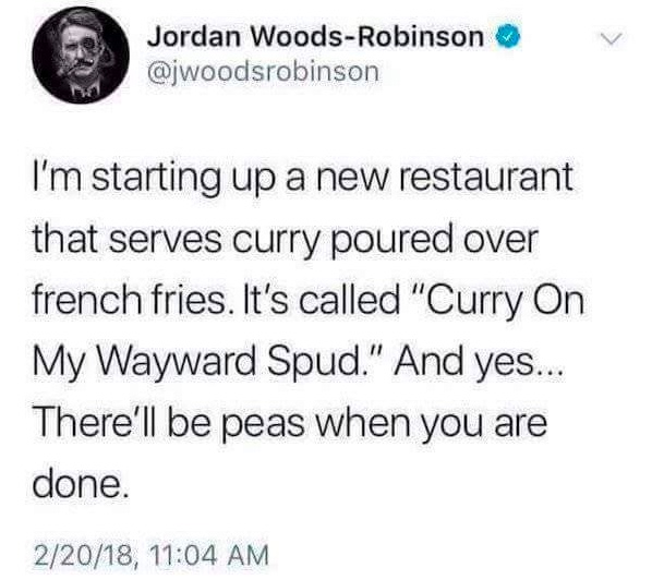 Chaotic Meh meme titled “Curry On My Wayward Spud.”