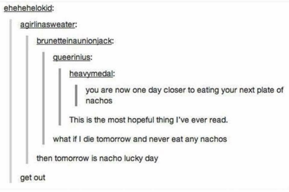 Chaotic Meh meme titled “Nacho Lucky Day.”