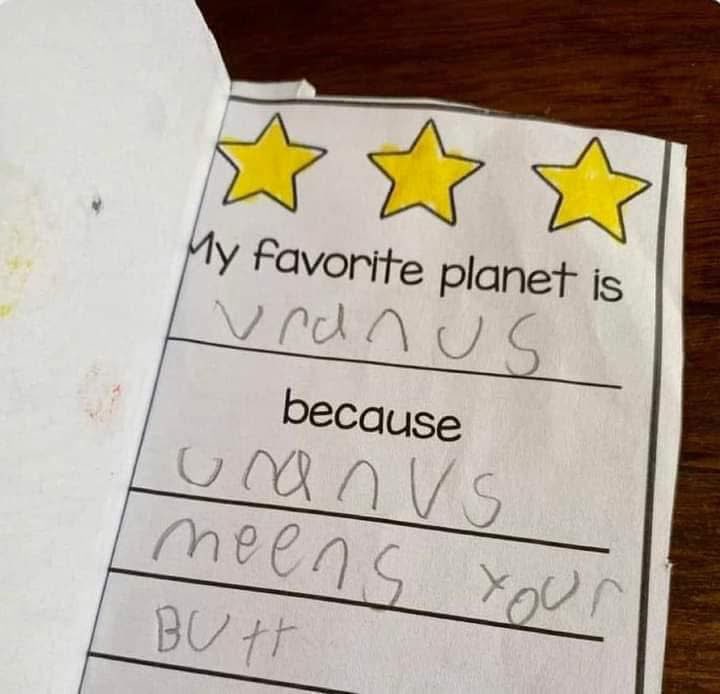Chaotic Meh meme titled “Uranus Means Your Butt.”