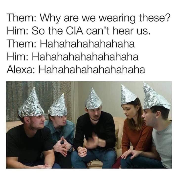 Chaotic Meh meme titled “So The CIA Cant Hear Us.”