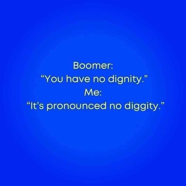 Chaotic Meh meme titled “No Diggity Not No Dignity.”